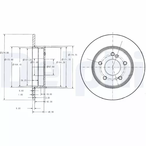 Remschijf DELPHI BG3430)