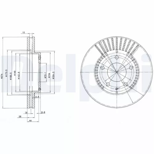 Remschijf DELPHI BG3405)