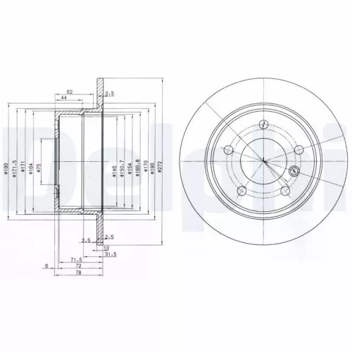 Remschijf DELPHI BG3202)