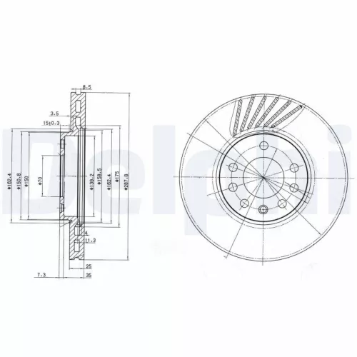 Remschijf DELPHI BG3296)