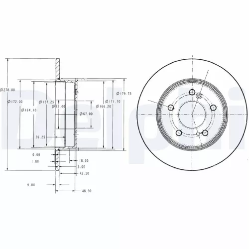 Remschijf DELPHI BG3426)