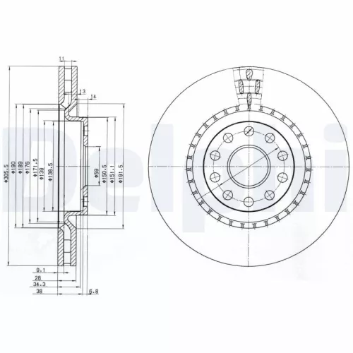 Remschijf DELPHI BG3793)