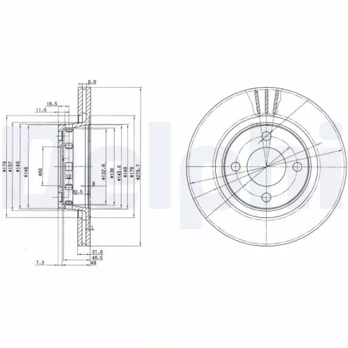 Brake Disc DELPHI BG3026)