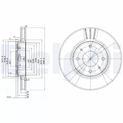 Brake Disc DELPHI BG3574)