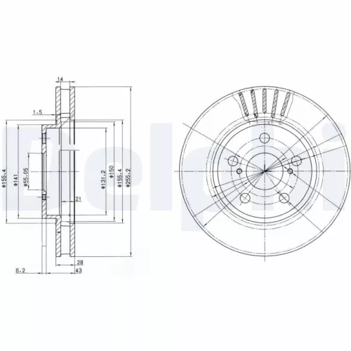 Remschijf DELPHI BG3367)