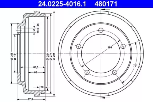 Remtrommel ATE 24.0225-4016.1)