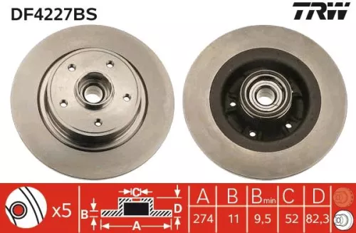 Brake Disc TRW DF4227BS)