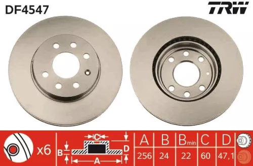 Remschijf TRW DF4547)