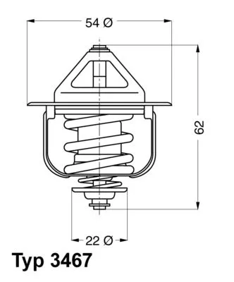 Thermostaat, koelvloeistof BorgWarner (Wahler) 3467.85D)