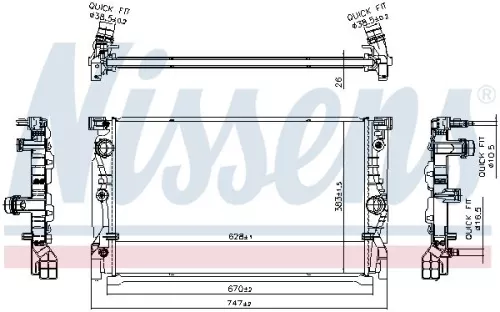 Radiator, motorkoeling  606230)