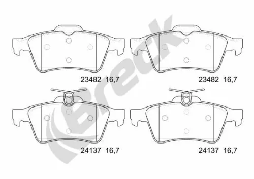 Brake Pad Set, disc brake BRECK 24137 00 702 00)