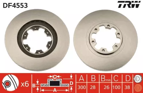 Remschijf TRW DF4553)