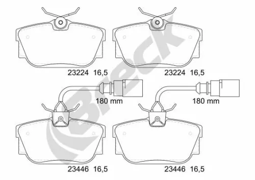 Brake Pad Set, disc brake BRECK 23446 00 702 10)