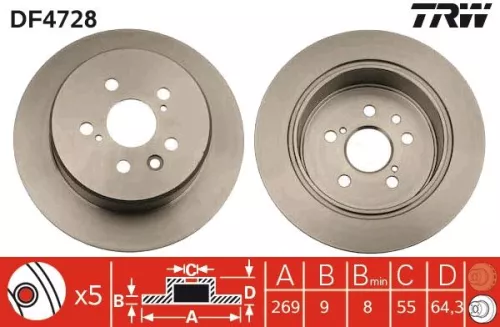 Remschijf TRW DF4728)