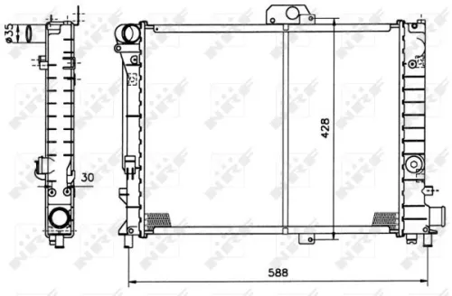 Radiator, engine cooling NRF 504140)