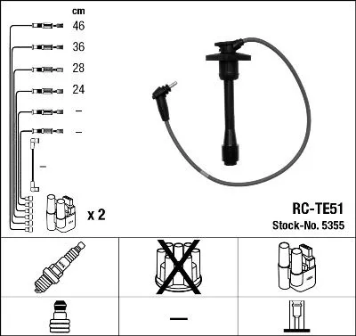 Ontstekingskabelset NGK 5355)