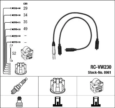 Ontstekingskabelset NGK 0961)