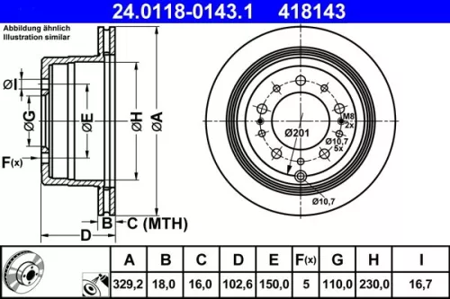 Remschijf ATE 24.0118-0143.1)