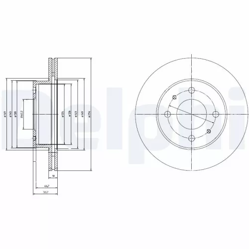 Remschijf DELPHI BG3946)