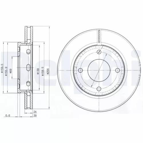 Remschijf DELPHI BG3987)
