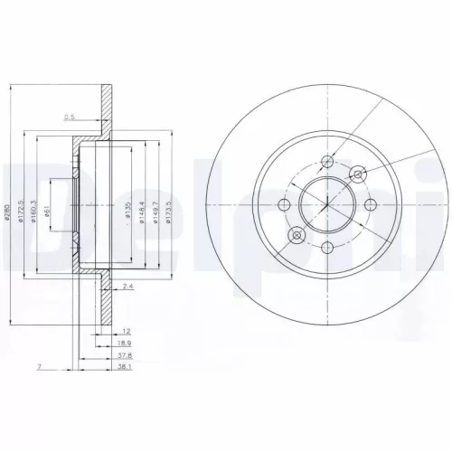 Remschijf DELPHI BG3992)