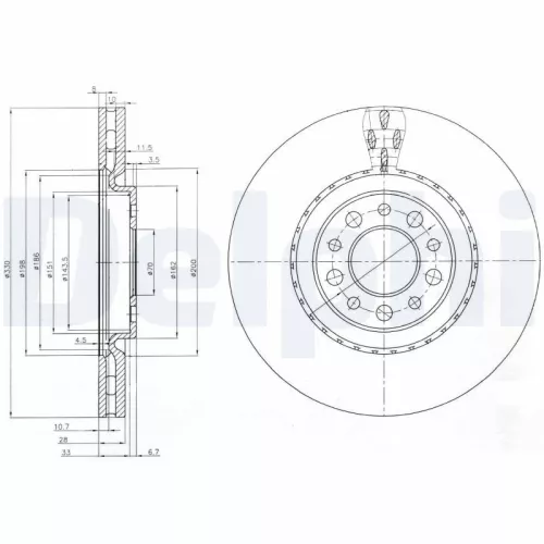 Remschijf DELPHI BG3993)