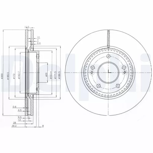 Remschijf DELPHI BG4011)