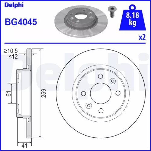 Remschijf DELPHI BG4045)