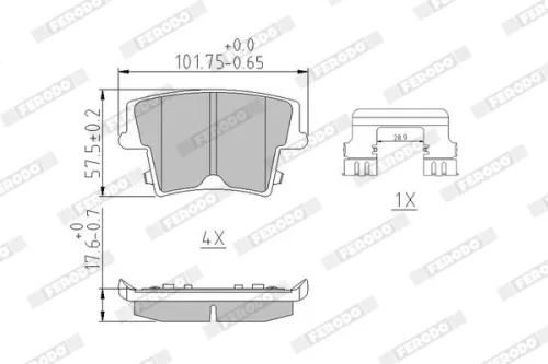 Brake Pad Set, disc brake FERODO FDB1953)