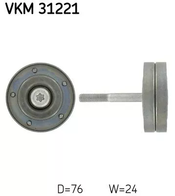 Ombuigings-/geleidingspoelie, V-geribbelde riem SKF VKM 31221)
