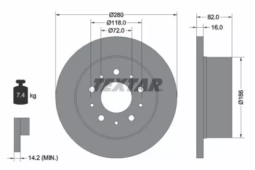 Brake Disc TEXTAR 92116103)