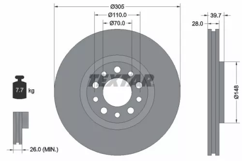Remschijf TEXTAR 92145003)