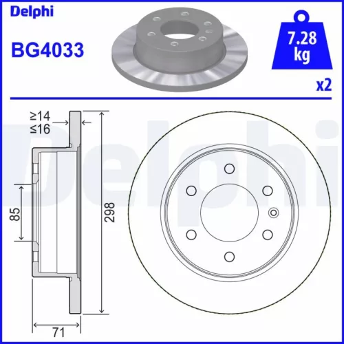Remschijf DELPHI BG4033)