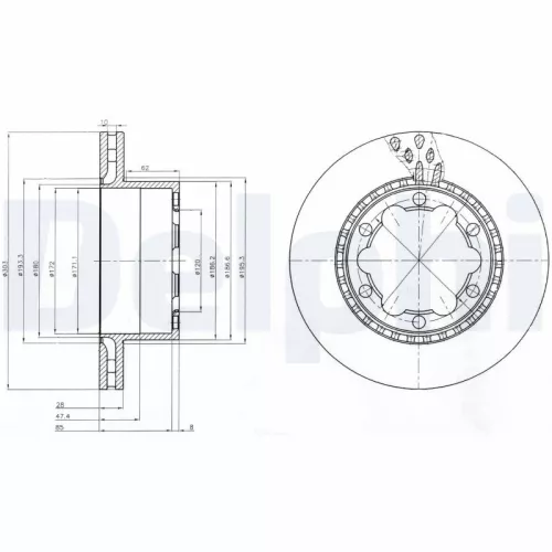 Remschijf DELPHI BG9015)