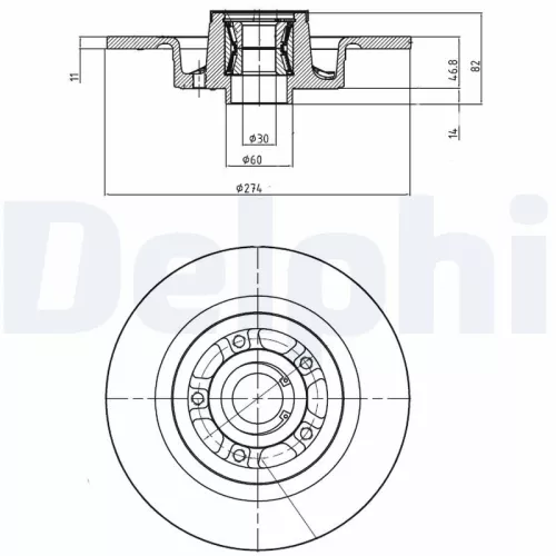 Brake Disc DELPHI BG9026RS)