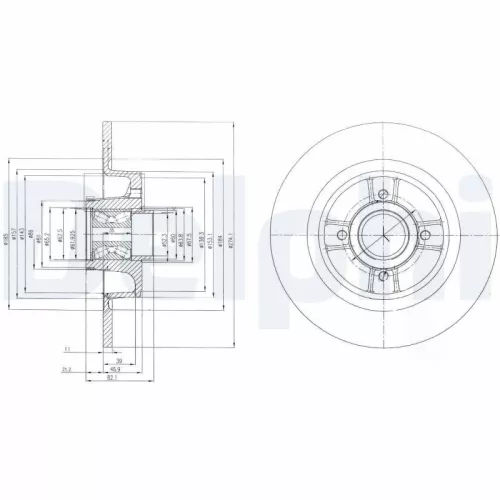 Brake Disc DELPHI BG9029RS)