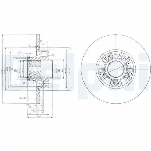 Brake Disc DELPHI BG9031RS)
