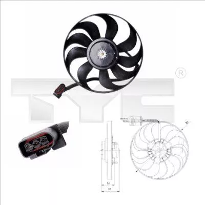Ventilator, airconditioningcondensor TYC 837-0022)
