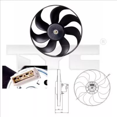 Ventilator, airconditioningcondensor TYC 837-0010)