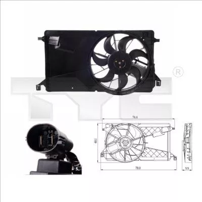 Ventilator, airconditioningcondensor TYC 820-0001)