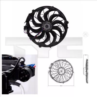 Ventilator, airconditioningcondensor TYC 803-0003)
