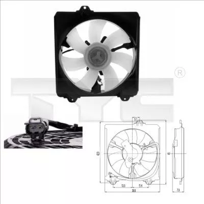 Ventilator, airconditioningcondensor TYC 836-0009)