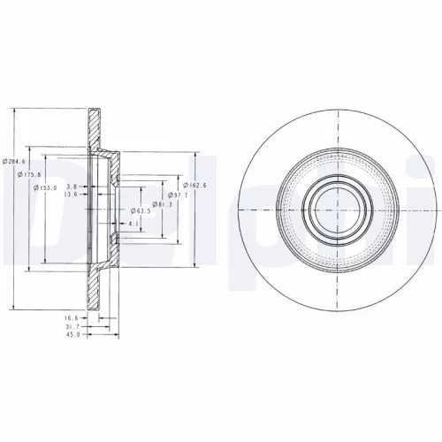 Brake Disc DELPHI BG3416)