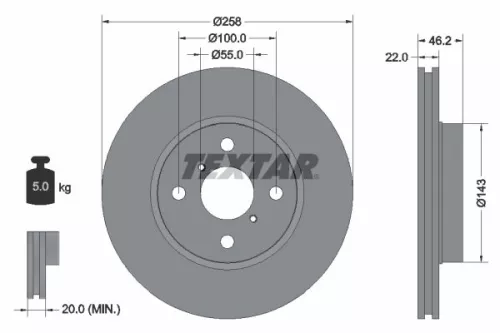 Remschijf TEXTAR 92164200)