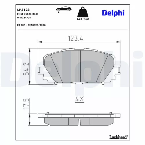 Remblokkenset, schijfrem DELPHI LP2123)