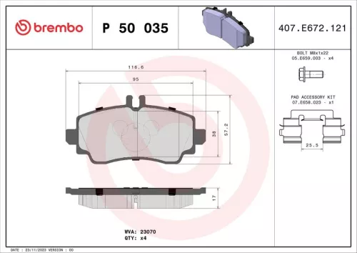 Remblokkenset, schijfrem BREMBO P 50 035)
