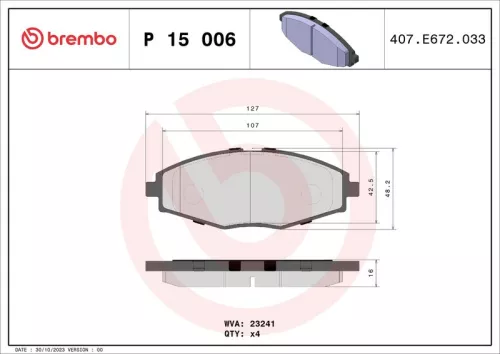 Remblokkenset, schijfrem BREMBO P 15 006)