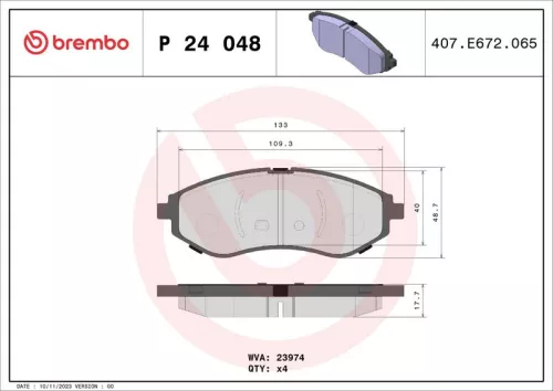 Remblokkenset, schijfrem BREMBO P 24 048)