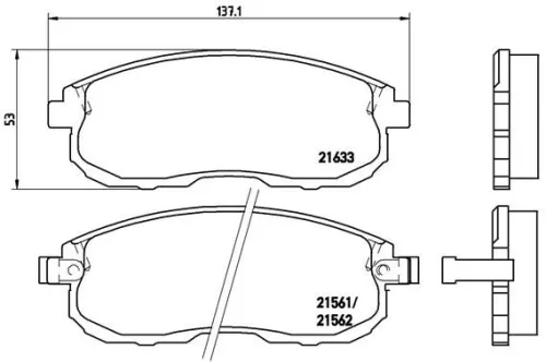 Remblokkenset, schijfrem BREMBO P 56 021)