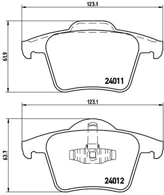 Brake Pad Set, disc brake BREMBO P 86 019)